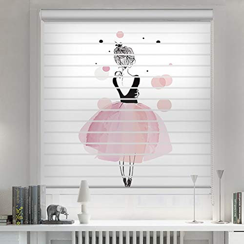 GGTT Jalousien Roller BLIND, Horizontal Fenster-Farbton Blinder Zebra Dual-Jalousie Tag und Nacht Vorhänge, Polyester Plissee Fenster Shade (Color : Style1, Size : 0.45 x 1.8m)