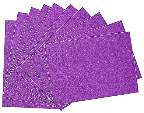 Qililandiy 10 Stück Glitzer Karton Papier Dekorpapier A4 Karte Glitzerpapier Einseitige Bastelpapier zum DIY Basteln Scrapbooking Einladungskarten (Violett)