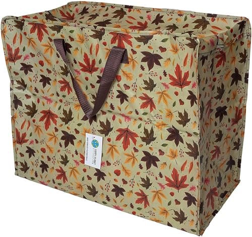 Happy Planet Giftshop Große Jumbo-Aufbewahrungstasche mit Reißverschluss 58 x 47 x 30 cm 80 l (Herbstlaub-Design) (Einzeln - Multipacks erhältlich)