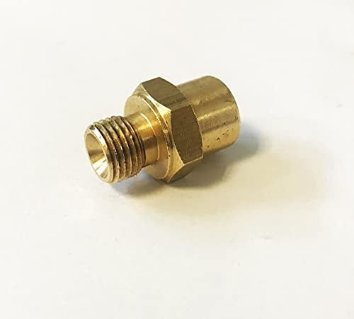 Verbindungsstück Übergang IG 1/4 R x AG 1/4 lks Reduzierstück Gas Adapter aus Messing für Gasschlauch 1/4, Gaskocher