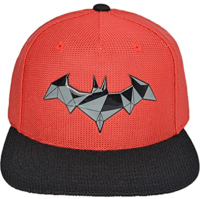 Concept One Unisex-Erwachsene DC Comics Batman Snapback Hat Flat Brim Bill Adjustable Baseball Cap Hut, Schwarz/Rot, Einheitsgröße