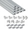 D-Line 30x15mm Kabelkanal zur Kabelführung, Kabelleiste - 30mm (B) x 15mm (H) - 10x 40cm Länge (4 Meter) - Aluminium-effekt