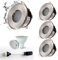 Sweier LED Einbaustrahler IP65 Nickelglanz, 5W Bad Deckenstrahler, Warmweiß 3000K LED Spot 230V Einbauleuchten für Badezimmer für Badezimmer und Küche,Ausschnitt 68 mm Satz von 4