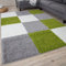 THE RUGS Area Rug – Modern Luxury Shaggy Rug, Multicolour Pattern Carpet, Ultra Soft for Bedroom, Living Room, Kids Room, (140x200 cm, Green)
