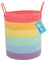 OrganiHaus Wäschekorb Kinderzimmer, Wäschekorb Henkel, Wäschekorb Rund, Laundry Baskets, Wäschekorb Kinder, Baumwollkorb, Korb Rund Groß, Blanket Basket, Korb Groß 38x45, Regenbogen