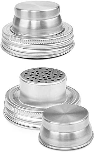 Mason Jar Shaker Couvercle pour bocaux Mason Jar - Shaker Compatible avec Les bocaux Mason 70 mm à Ouverture Normale
