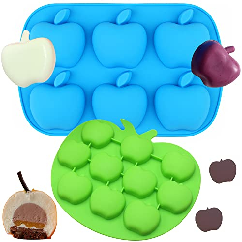 SUNSK Weihnachten Silikonform Apfel Backform Schokoladenformen Kuchenform Silikon Kuchenbackform Mousse Fondant Dessert Apfel Form Motivbackformen Weihnachten 2 Stück
