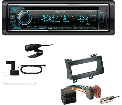 Kenwood KDC-BT760DAB 1-DIN Autoradio CD-Tuner mit Bluetooth Digitalradio DAB+ inkl. Einbauset passend für KIA Cee'D Cee'D SW Pro Cee'D 2007-2011 schwarz