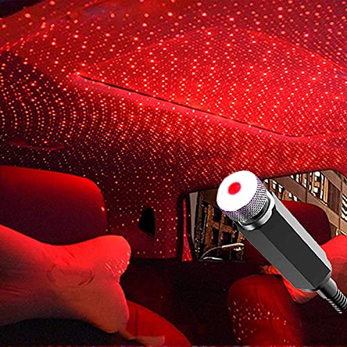 Mini Led Projection Lamp Star Night USB Plug Romantic LED Night Lights Car Ceiling Light Suitable for Car, Bedroom, Living Room, Party (Red)
