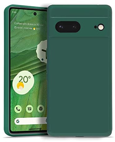 KRUSKY Liquid Silicone Case for Google Pixel 7 5G 6.3'', Soft Gel Rubber Anti-scratch Shockproof Slim Full Body Protection Phone Case Cover Compatible with Google Pixel 7 (2022)(ForestGreen)