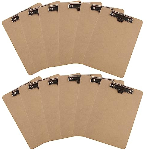 MIVIDE 12 Pièces Porte-bloc A4 avec Pince, Clipboard A4 en Fibre de Bois, Planchettes à Pince et Porte-formulaires pour Bureau, Salle de Classe, Affaires, Restaurant