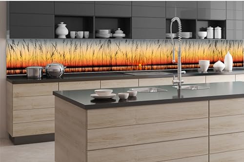 Dimex Küchenrückwand Folie Selbstklebend Schilf II 350 x 60 cm | Klebefolie - Dekofolie - Spritzschutz für Küche | Made in EU