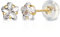 Doro Kimi Damen Ohrstecker gold 585 14 Karat Gelbgold Zirkonia mit 14Karat Silikon ohrstecker verschluss (5, Blume)