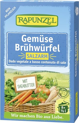 Gemüse-Brühwürfel salzarm, mit Bio-Hefe 6 x 68 g