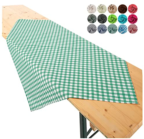 heimtexland ® Tischdecke Mitteldecke Biertisch Garten Tischdeko Landhaus Polycotton Typ861 Vichy Karo Grün 90x90 cm