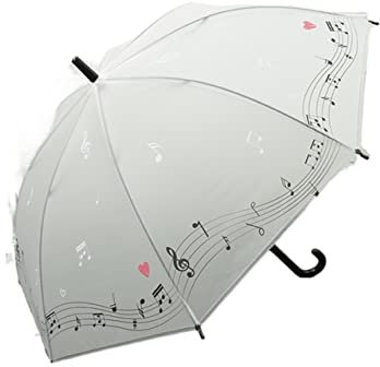 SBAMET Halbautomatischer Regenschirm for Frauen Kinder Pinao Musik Kunstdruck Transparent Langer Griff Werbegeschenk Regenschirm