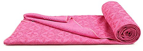 Morbuy Mikrofaser Hot Yoga Handtuch, Yoga Mat 183x63cm rutschfest Fitnesstuch Weich Atmungsaktiv Antirutsch Yogatuch Gilt für Fitness Ausbildung (183x63cm,Rosarot)