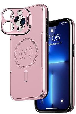 Pepmune for iPhone 13 Pro Max Case with Stand, Compatible with MagSafe, Military Grade Shockproof Heavy Duty Protective Case, Rose Gold