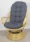 Rattan Drehsessel, Drehwippsessel Linda Fb. Honig inkl. hochwertigen Polster Black