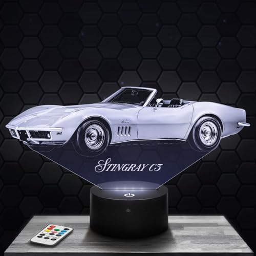 Moderne LED Ambiente Lampe Auto Corvette C3 Stingray C, Geschenkidee deko Supercar Sport Fahrzeug Luxus Tuning. Lampe deko Büro Wohnzimmer, Fan Supercar Fahrzeug Luxus Tuning TOP