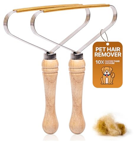 2-Pack Pet Hair Removal Tool - Carpet Rake and Squeegee for Pet Hair Remover Tool - Lint Remover and Hair Scraper for Couch - Easy to Clean Fuzz Fur and Pro Cat Dog Hair Remover for Rugs,Car Floor Mat