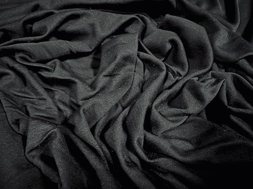 Viskose Single Jersey Stoff Meterware Uni Schwarz