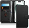 JETech Wallet Case for iPhone 15 6.1-Inch, Shockproof PU Leather Magnetic Flip Cover with Card Holder, Stand Feature and Full Camera Protection (Black)