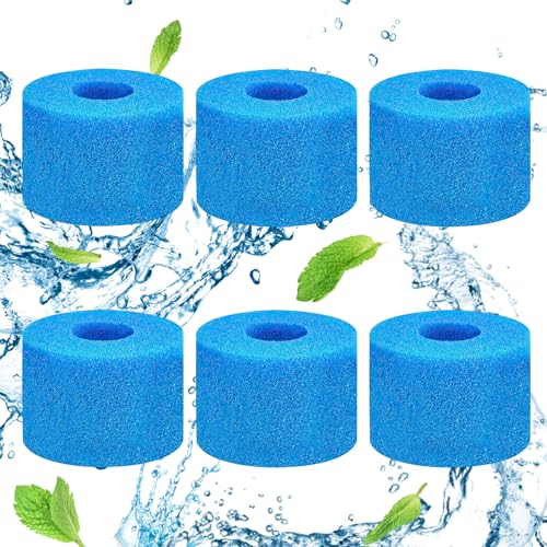 DIELOVEHUA Lot de 6 Filtre Spa S1, Filtre en Mousse pour Spa, Filtre Spa S1 Mousse, Filtre S1 Mousse, Éponge Filtrante Type S1, Réutilisables et Lavables, pour Spa, Piscine
