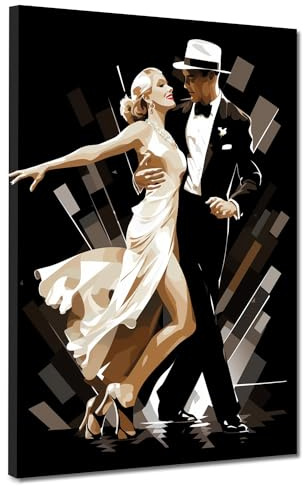 Dance tanzendes Paar Leinwandbild Wandbild Kunstdruck Musik Wanddeko Größe 60x80x4cm