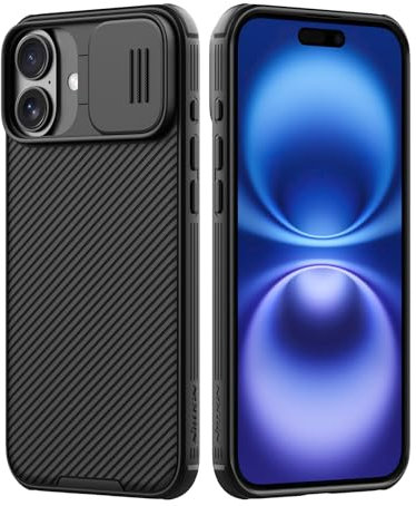 Nillkin pour iPhone 16 Coque avec Protection de l'appareil Photo, CamShield Pro Case for iPhone 16 Slim Stylish Protective Case Compatible avec iPhone 16 5G 6.1'' - Noir
