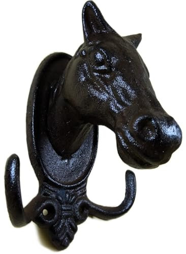 schwere Gusseisen Garderobe Pferde Kopf 20 x 15 x 11 cm Pferd Figur Deko GTT J269