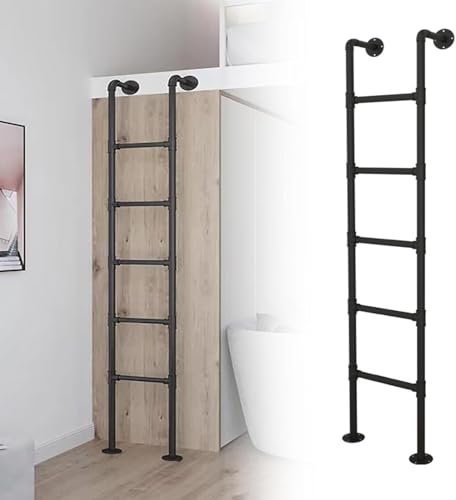 Metall-Hochbettleiter Zur Wandmontage, Dachbodentreppe, Kellerausstiegsleiter, Fluchtleiter Für Fensterschacht, Für Wohnheim, Bibliothek, Bett, Deck, Wohnmobil, Einfach Zu Ins,7.4FT/2.26M/88.8I