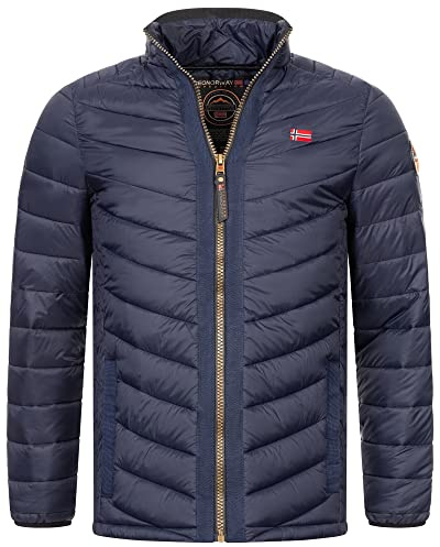 Geographical Norway Herren Herbst Winter Jacke Steppjacke Stehkragen Übergangs Jacke Gesteppt Produktion FVS, Farbe:Navy, Größe:4XL