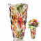 Grand vase en verre coloré vintage pour fleurs, 24 cm de haut, grand vase à fleurs coloré en cristal, vases floraux en nid d'abeille, pour décoration d'intérieur, décoration de mariage, ornements