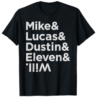 Stranger Things Mike Lucas Dustin Eleven and Will Names T-Shirt