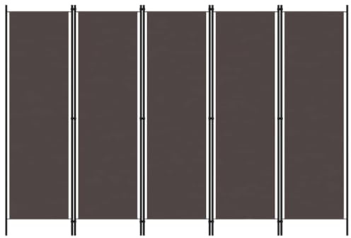 Myheimly 5-TLG. Raumteiler Klappbar Freistehend Trennwand Paravent Umkleide Sichtschutz Spanische Wand Raumtrenner Braun 250x180 cm