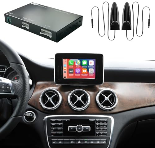 Road Top CarPlay Modul für Mercedes Benz NTG4.5/4.7 inkl. Rückfahrkamera | für Mercedes Benz C/E/CLA/GLA/GLK/CLS/ML/GL/GLK/SLK Klasse 2012-2015 Jahr, Wireless Carplay Android Auto, MirrorLink