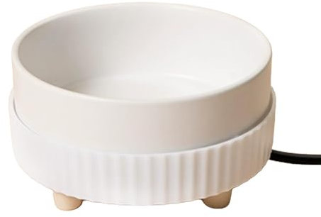 Generic Fuente de agua para mascotas, dispensador de agua calentado para gatos y perros, calentador termostático de cerámica para platos de agua, calentamiento rápido, bajo consumo, 30-35 °C, blanco,