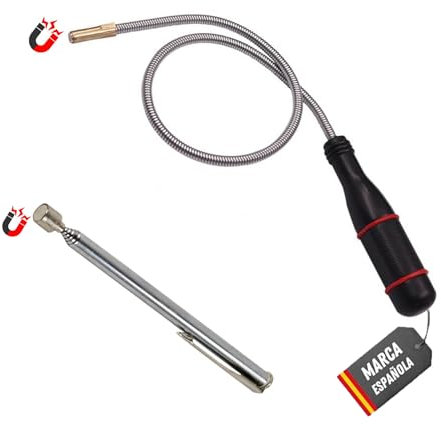 iman telescopico largo + iman flexible para taller. herramientas taller mecanico profesional - alargador imantado - iman extensible tipo boligrafo - iman herramienta taller mecanico - iman tornillo