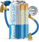 FrostMEISTER Kit de recharge 2 en 1 pour climatiseur de voiture (2 x 400 ml + tuyau avec manomètre et adaptateur) – Pour R1234yf (à partir de 2017) Utilisation rapide, facile et respectueuse de