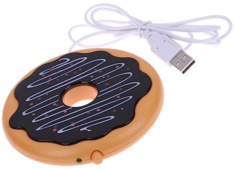 TOPBATHY USB Mug Warmer for Desk Thermal Coffee Cup Coaster Insulated Leakproof Doughnut Shape Heating Coaster