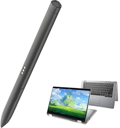 Slim Recharge Stift für Dell Active Pen PN7522W Eingabestift Kompatibel mit Dell 2 in 1 Laptop für Latitude 3340 5310 7210 Serise, Inspiron 7420 7425,XPS Stylus Pen (Schwarz