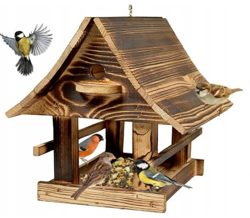 WOODOK Nichoir en bois – Incubateur résistant aux intempéries pour mésanges, rouge-gorges et moineaux avec trappe de nettoyage – Maison d’oiseaux avec protection contre les prédateurs – 25x26x30 cm