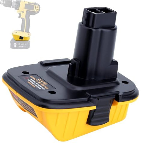 DCA1820 Battery Adapter for De- Walt 18V XRP tools, USB Charging Adapter for De- walt 20V MAX lithium batteries, adapter only (for De- Walt 20V to 18V Tools)