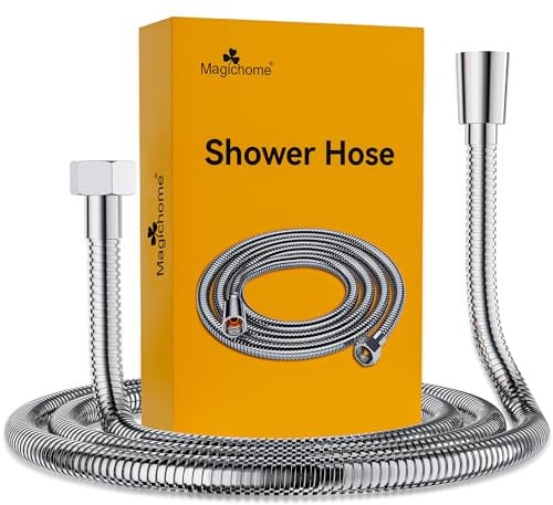 Magichome Duschschlauch 2m aus Edelstahl Brauseschlauch mit Standard Anschluss Duschbrausenschlauch mit Verdrehschutz Flexibler Duschschlauch, Chrom-Silber