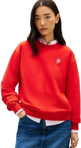 Tommy Hilfiger Damen Th Script Reg Ww0ww48724 Pullover-Sweatshirt, ORANGE (Fireworks), L