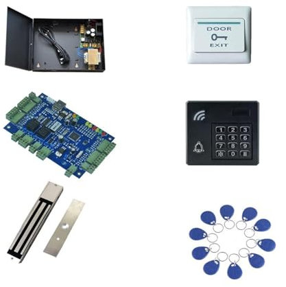 Schiebetormotor, RFID Access Control Kit , TCP Two Door Access Control + + 280kg Powercase Magnetic Lock + ID Reader + Exit-Taste + 10 ICH WÜRDE Tags, sn: kit-B206 für Schiebetormotor(Set2 with keypad
