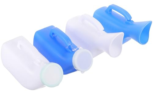 Milisten Tragbares Urinal Aus Kunststoff 1200ml Mit Deckel 1000ml Ohne Deckel Wiederverwendbare Urinflaschen Für Erwachsene Und Ältere Menschen Praktische Urinbehälter Für Reise Und Camping