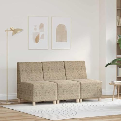 HETFTJN 3er Set Modulares Sofa Hellgrau 55x74x82 cm Faux Wildleder Kleines Couch Ohne Armlehnen Modernes Design Robust & Langlebig Sitzgruppe für Wohnzimmer Jugendzimmer und Büro