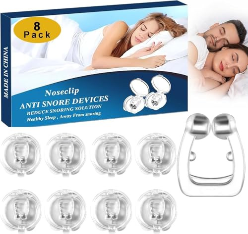 Pince à Nez Anti Ronflement, 8PCS Clip de Nez Magnétique Dispositifs Silicone Magnétique, Snore Stopper Arrête Les Ronflements du Nez Dilatateur Nasal